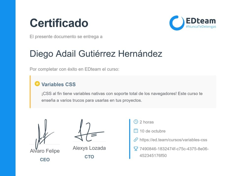 certificado del Curso